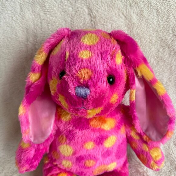 Build a Bear Workshop Hot Pink Polka Dot Pawlette Bunny 16” Plush Stuffed Animal - Picture 2 of 7